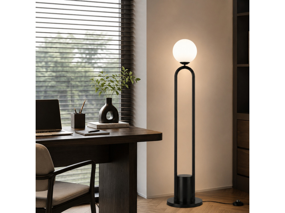 Metalen staande lamp "Loop" - 30 x 30 cm - Zwart