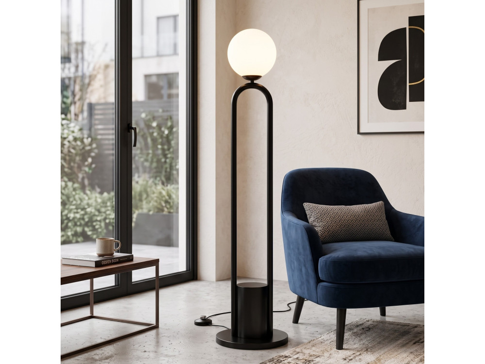 Metalen staande lamp "Loop" - 30 x 30 cm - Zwart