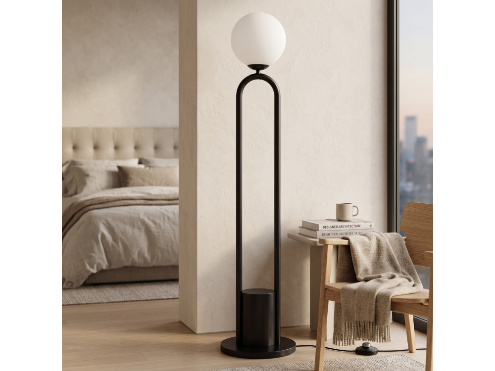 Metalen staande lamp "Loop" - 30 x 30 cm - Zwart
