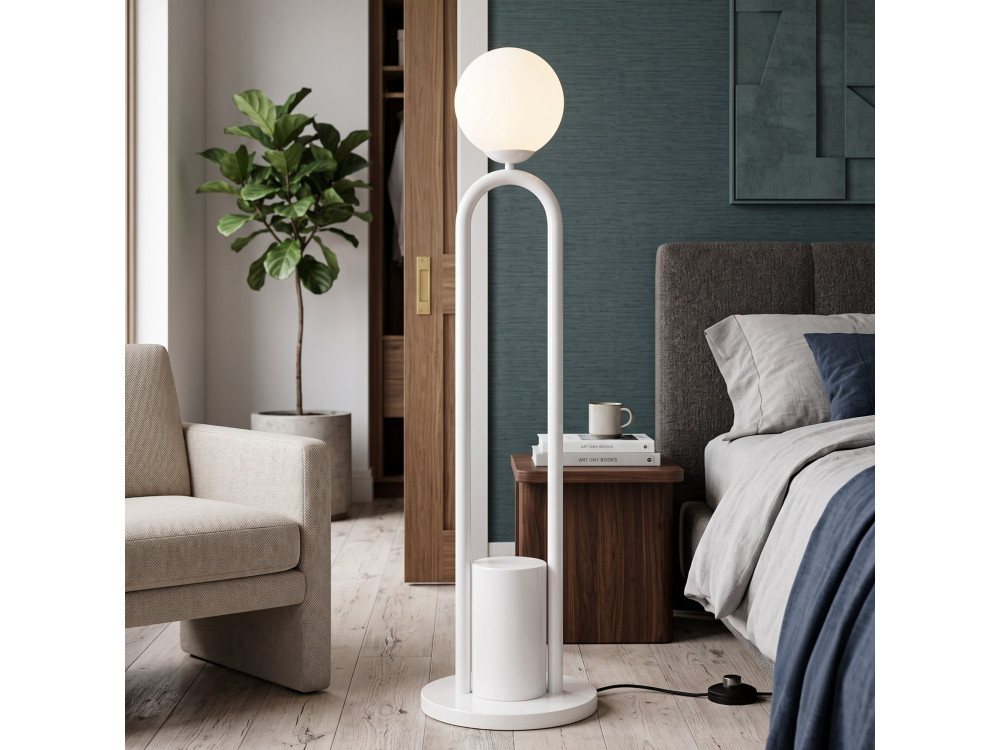 Metalen staande lamp "Loop" - 30 x 30 cm - Wit