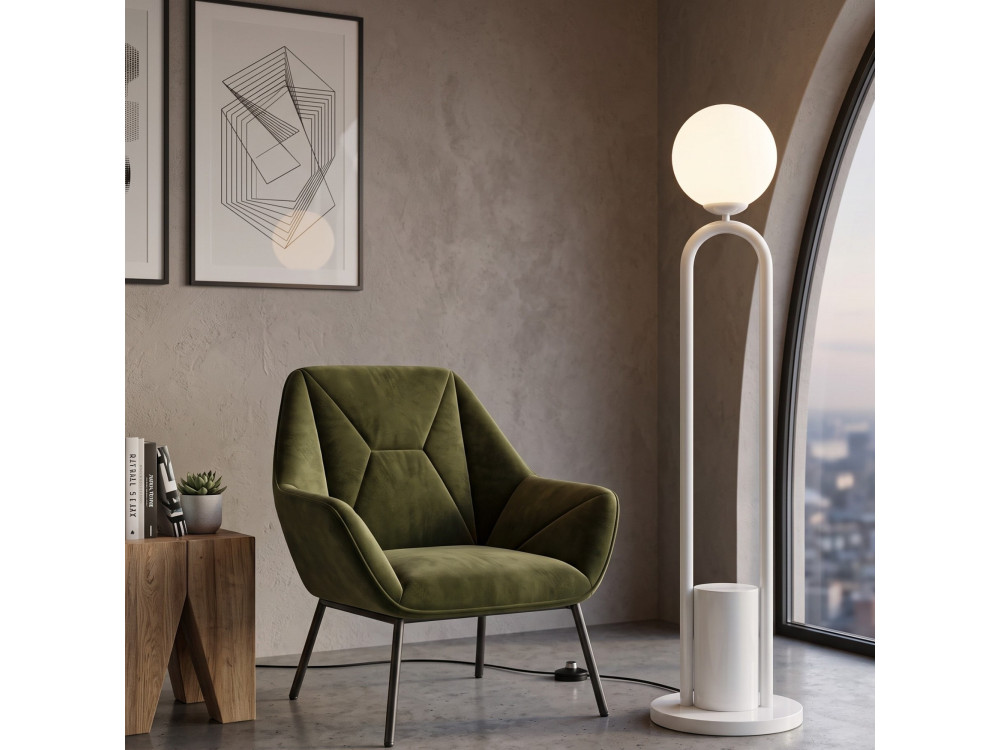 Metalen staande lamp "Loop" - 30 x 30 cm - Wit