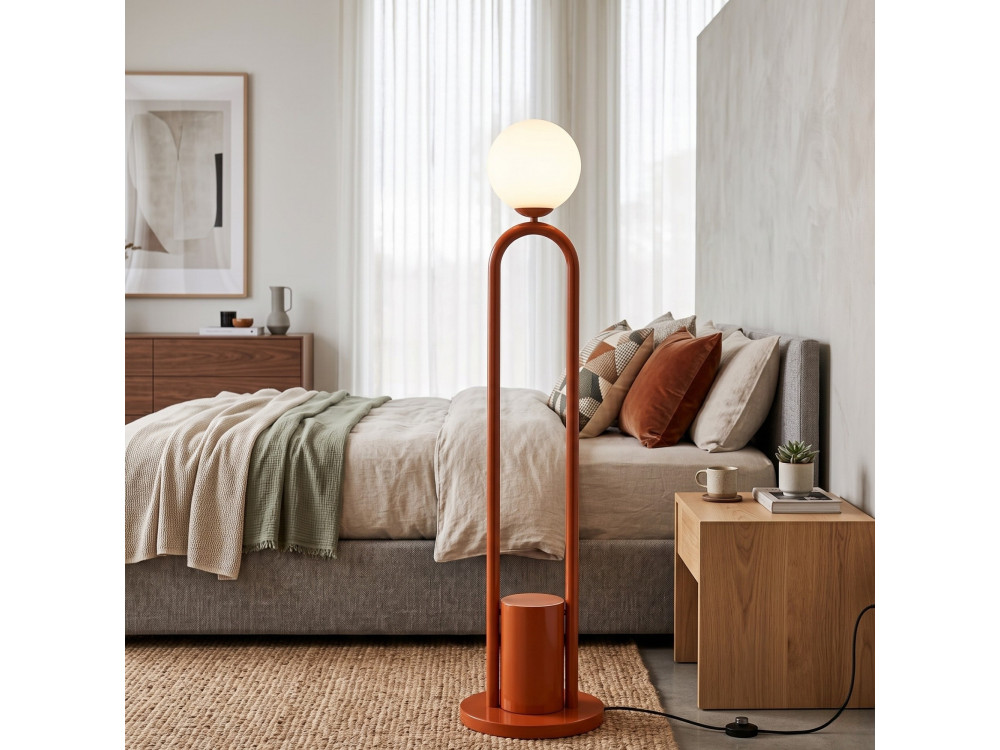 Metalen staande lamp "Loop" - 30 x 30 cm - Bruin