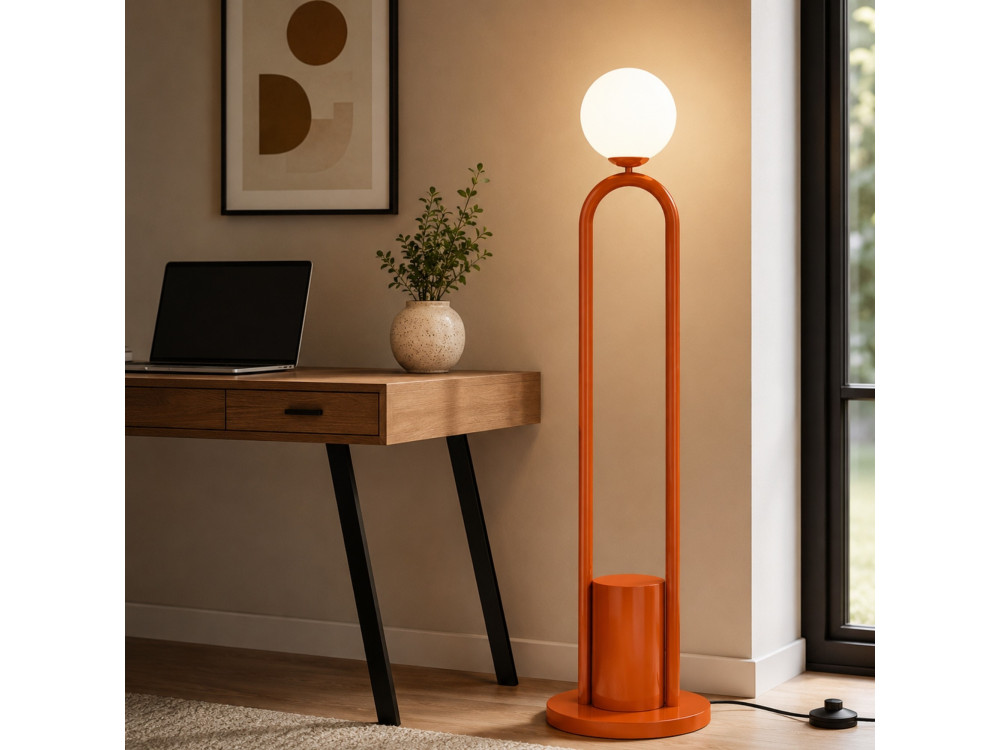 Metalen staande lamp "Loop" - 30 x 30 cm - Bruin