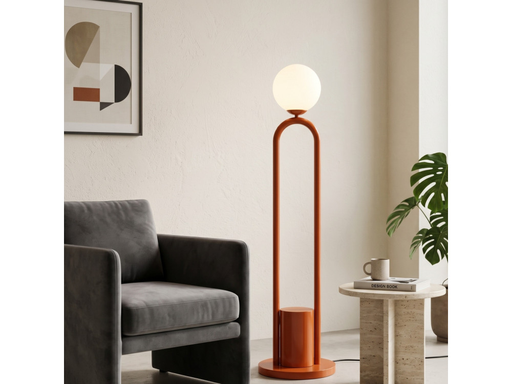 Metalen staande lamp "Loop" - 30 x 30 cm - Bruin