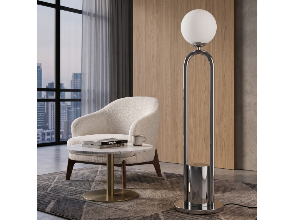 Metalen staande lamp "Loop" - 30 x 30 cm - Grijs