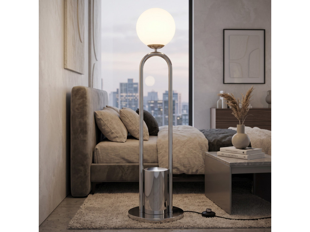 Metalen staande lamp "Loop" - 30 x 30 cm - Grijs