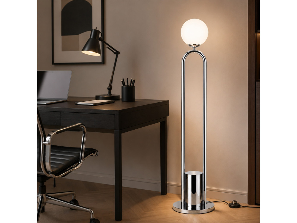 Metalen staande lamp "Loop" - 30 x 30 cm - Grijs
