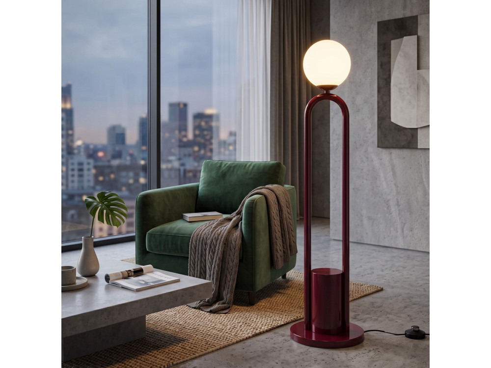 Metalen staande lamp "Loop" - 30 x 30 cm - Rood