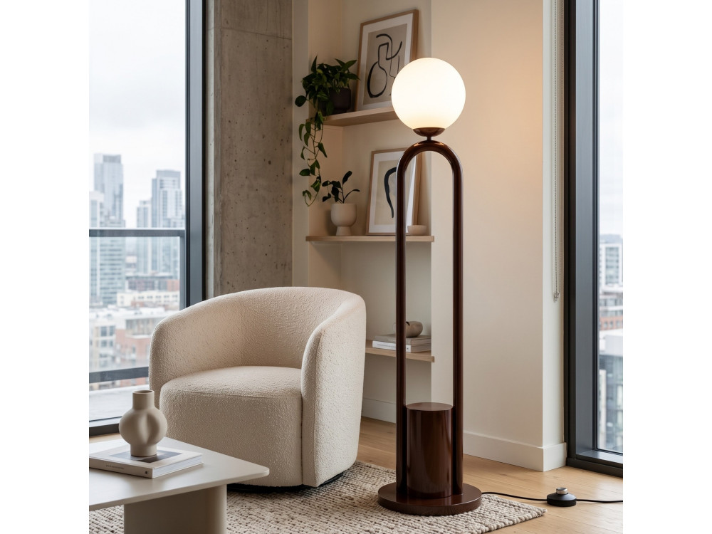 Metalen staande lamp "Loop" - 30 x 30 cm - Bruin