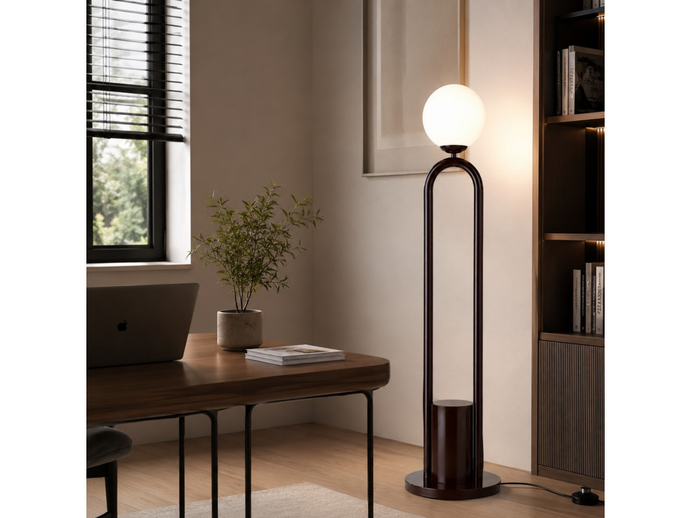 Metalen staande lamp "Loop" - 30 x 30 cm - Bruin