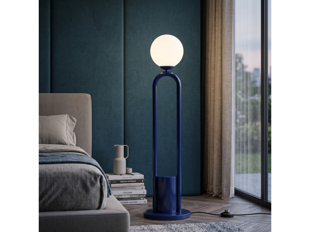 Metalen staande lamp "Loop" - 30 x 30 cm - Blauw
