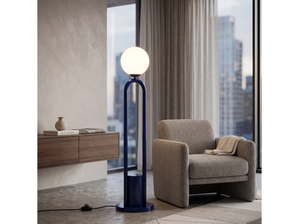 Metalen staande lamp "Loop" - 30 x 30 cm - Blauw