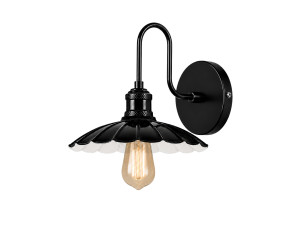 Metalen wandlamp "Volan" - 25 x 30 cm - Zwart