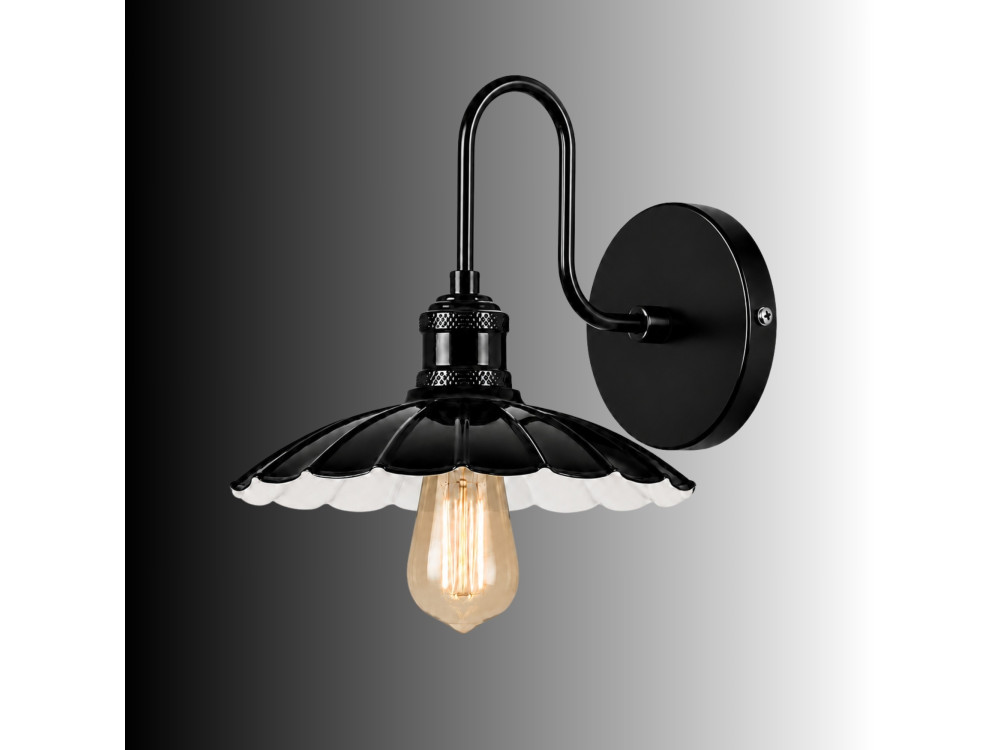 Metalen wandlamp "Volan" - 25 x 30 cm - Zwart