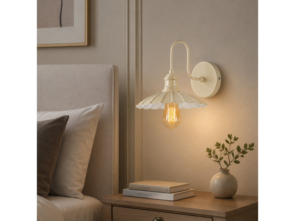 Metalen wandlamp "Volan" - 25 x 30 cm - Beige