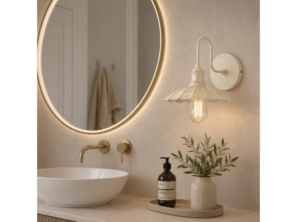 Metalen wandlamp "Volan" - 25 x 30 cm - Beige