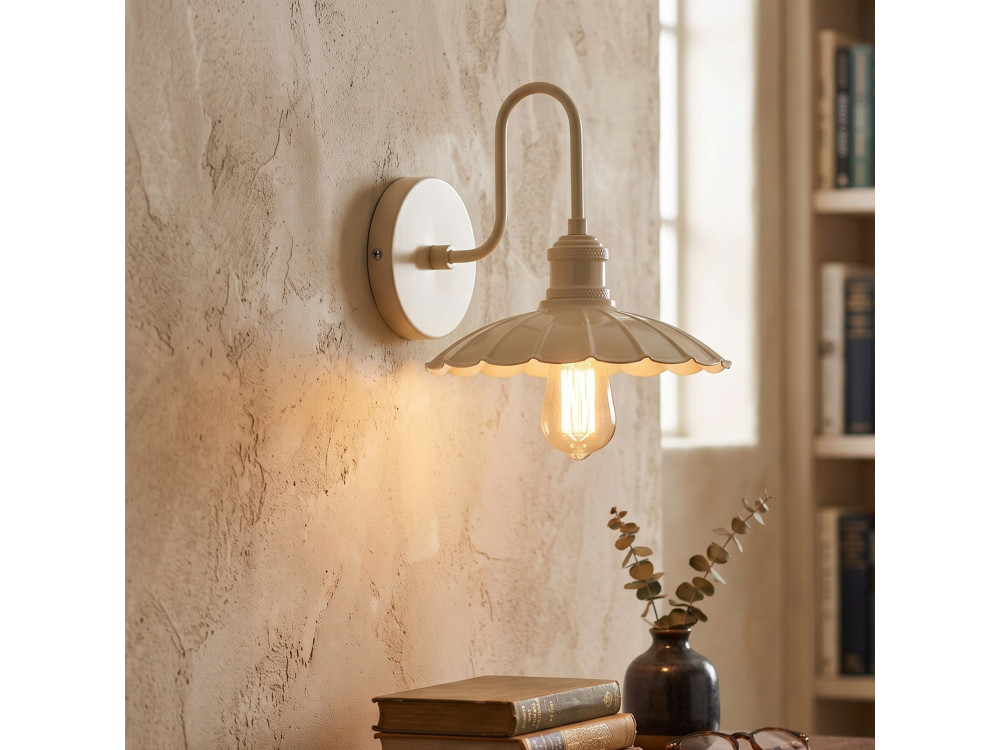Metalen wandlamp "Volan" - 25 x 30 cm - Beige