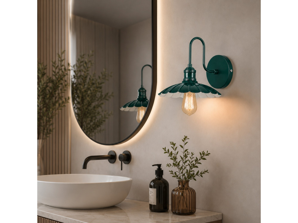 Metalen wandlamp "Vola" - 25 x 30 cm - Groen