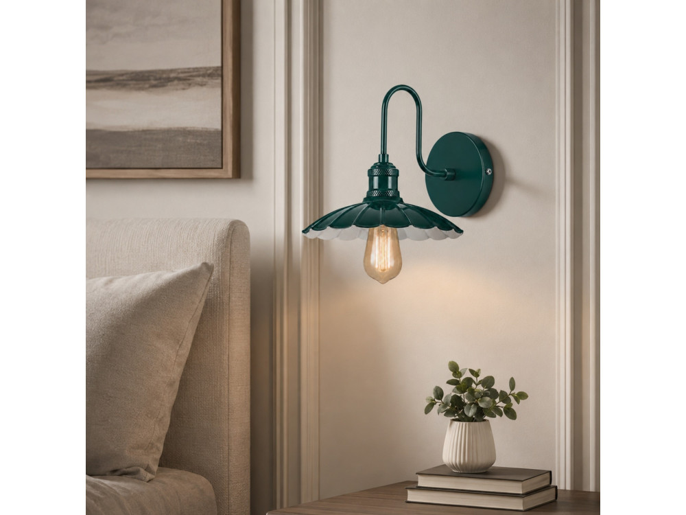 Metalen wandlamp "Vola" - 25 x 30 cm - Groen