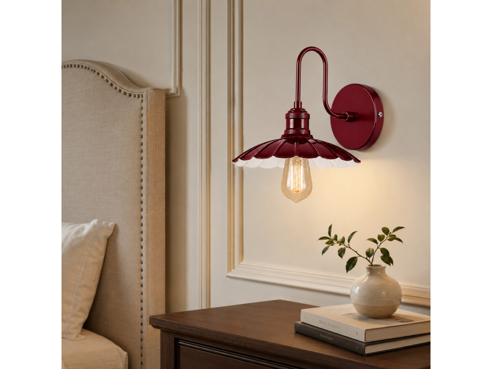 Metalen wandlamp "Volan" - 25 x 30 cm - Rood
