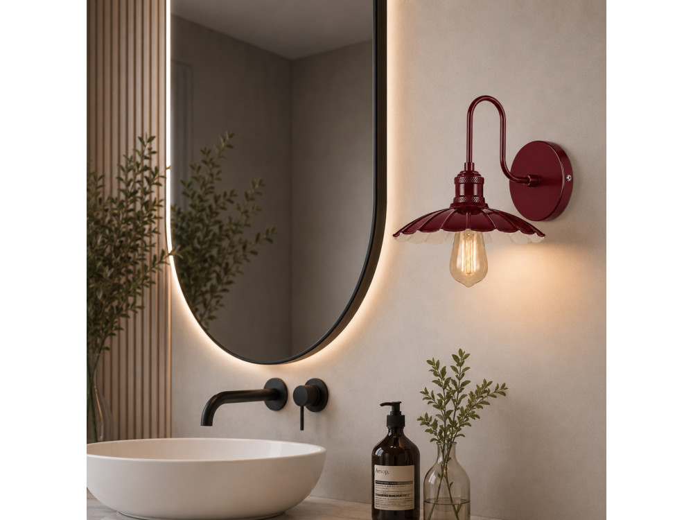 Metalen wandlamp "Volan" - 25 x 30 cm - Rood