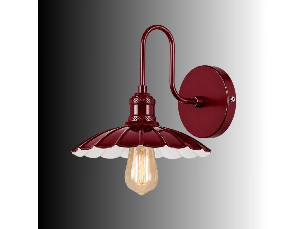 Metalen wandlamp "Volan" - 25 x 30 cm - Rood