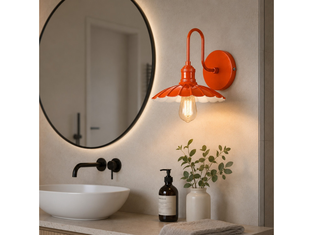 Metalen wandlamp "Volan" - 25 x 30 cm - Oranje