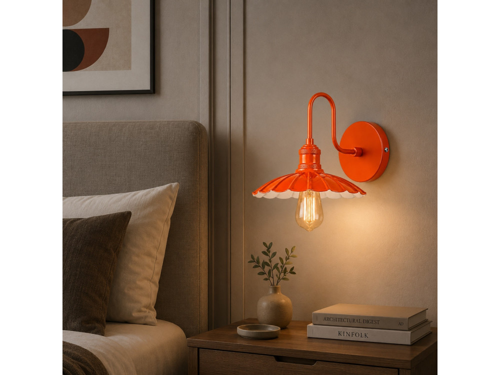 Metalen wandlamp "Volan" - 25 x 30 cm - Oranje