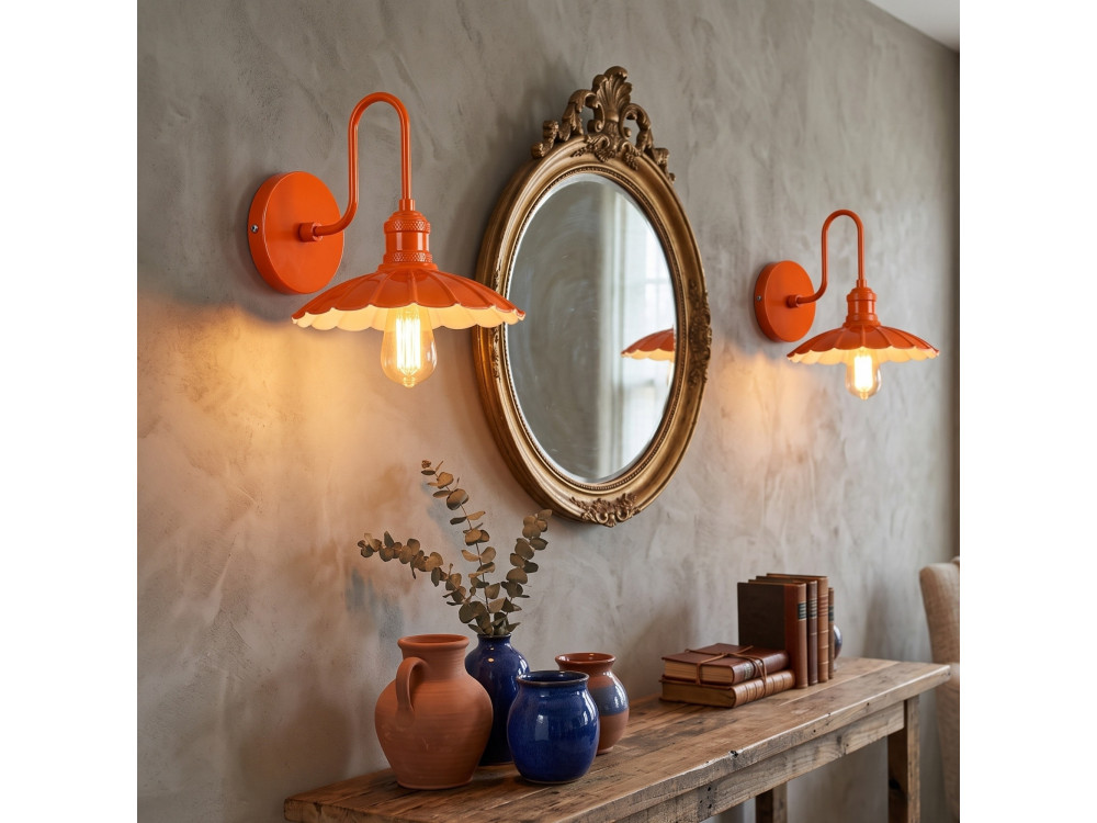 Metalen wandlamp "Volan" - 25 x 30 cm - Oranje