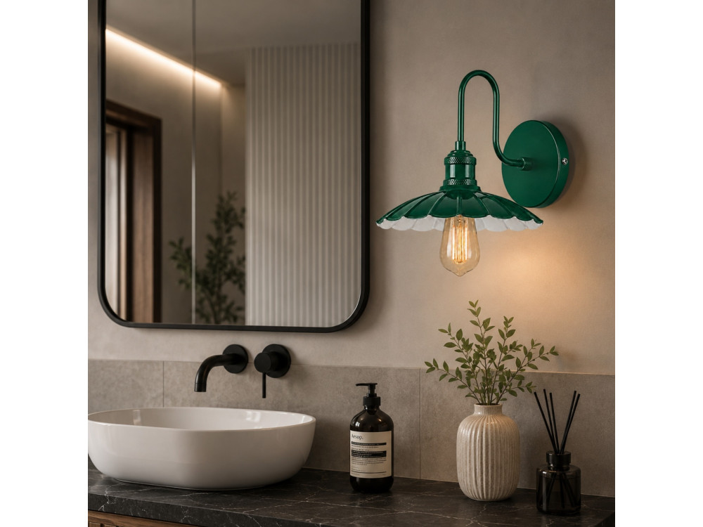 Metalen wandlamp "Volan" - 25 x 30 cm - Groen