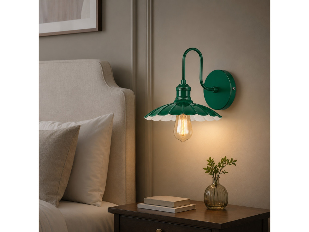 Metalen wandlamp "Volan" - 25 x 30 cm - Groen
