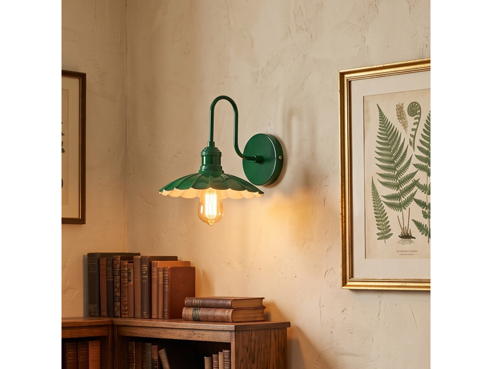 Metalen wandlamp "Volan" - 25 x 30 cm - Groen