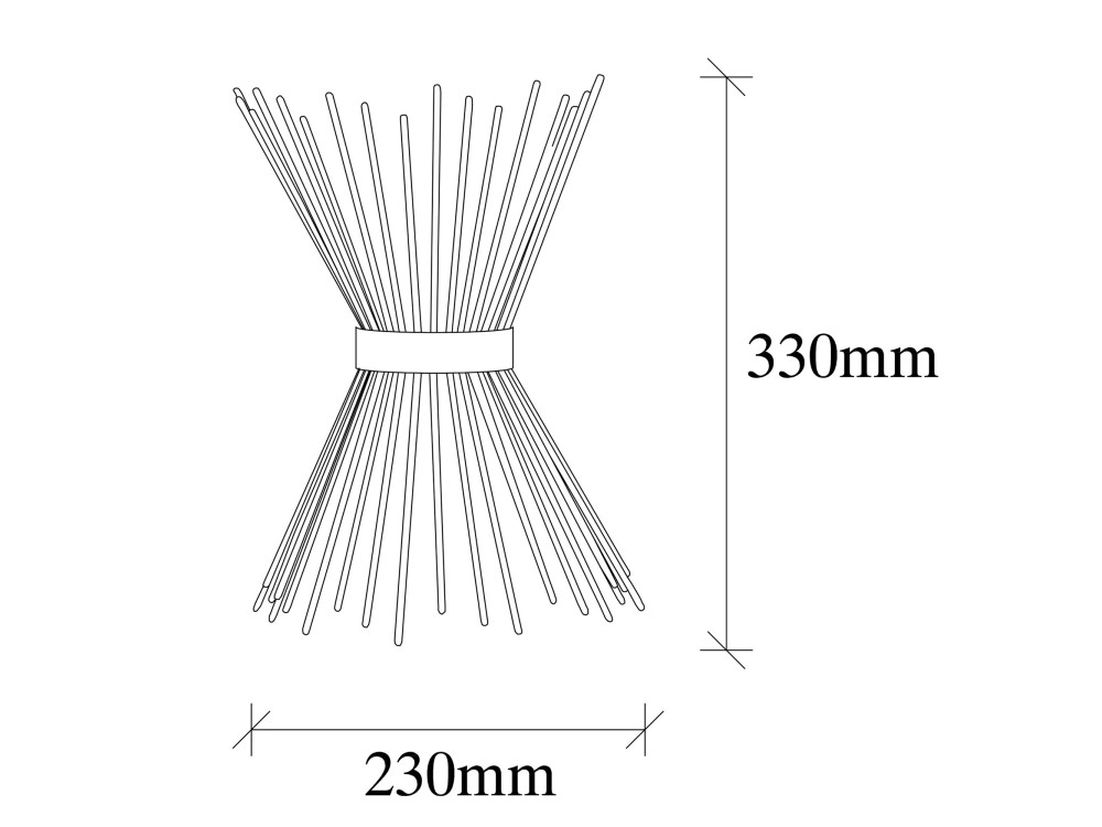Metalen wandlamp "Kirpi" - 23 x 23 cm - Goudkleurig