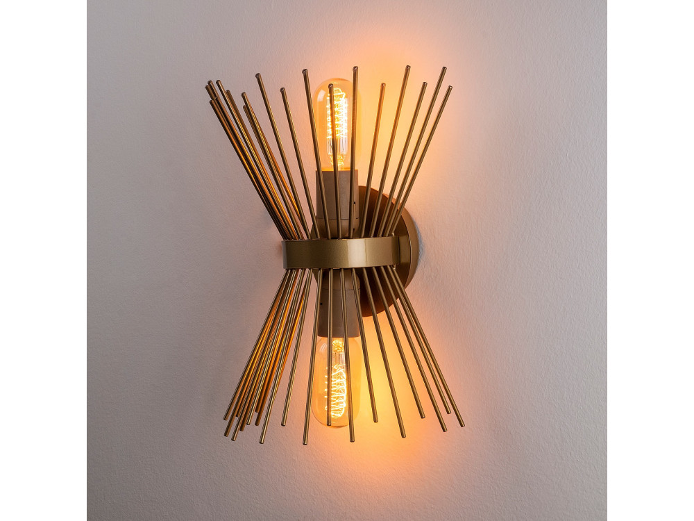 Metalen wandlamp "Kirpi" - 23 x 23 cm - Goudkleurig
