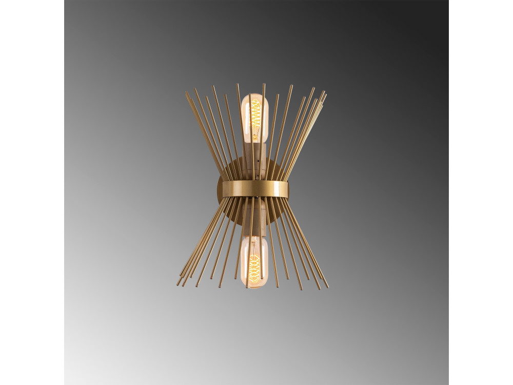 Metalen wandlamp "Kirpi" - 23 x 23 cm - Goudkleurig