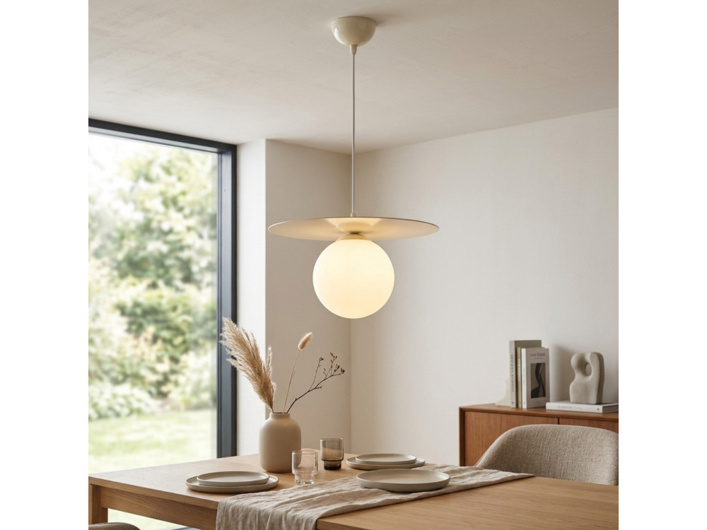 Metalen hanglamp "Vesper" - 40 x 40 cm - Beige