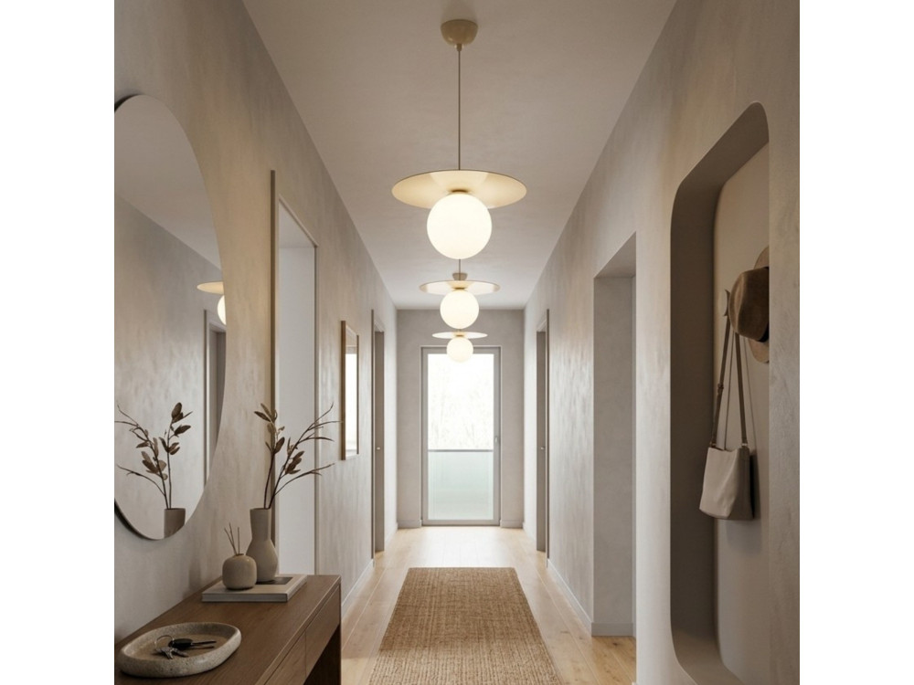 Metalen hanglamp "Vesper" - 40 x 40 cm - Beige