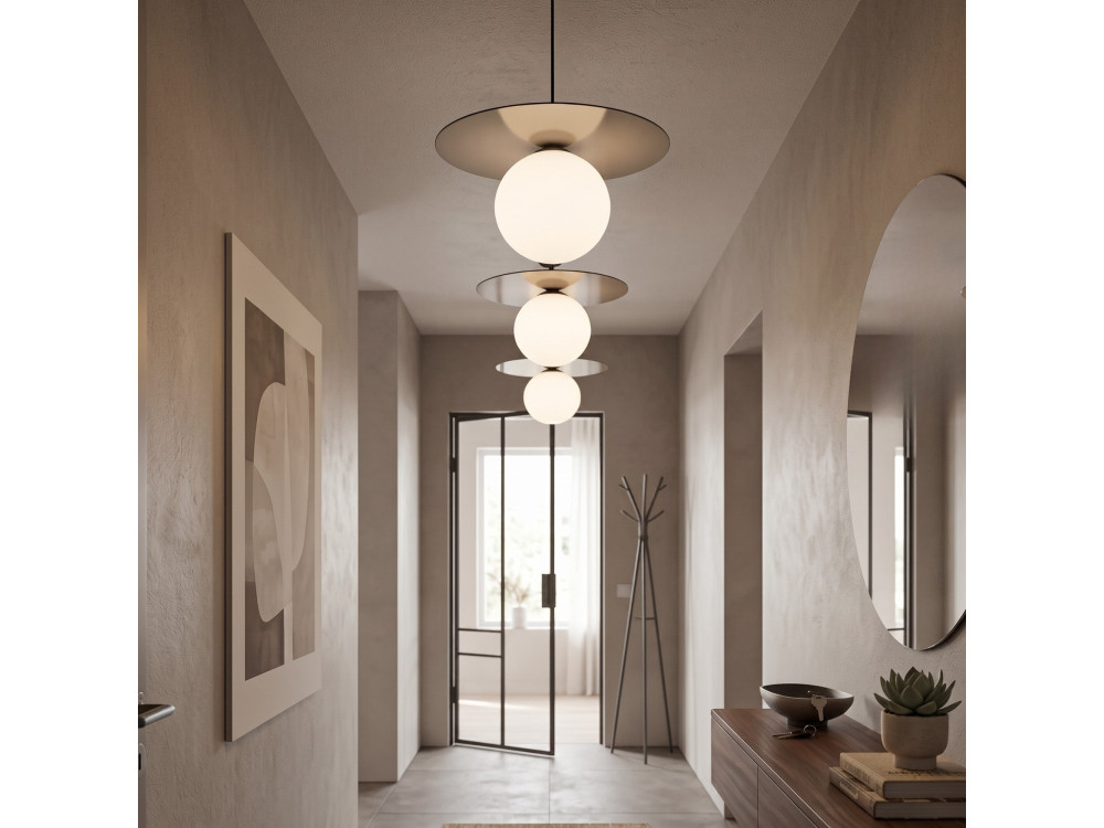 Metalen hanglamp "Vesper" - 40 x 40 cm - Grijs