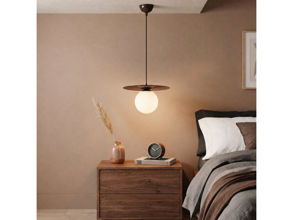 Metalen hanglamp "Vesper" - 40 x 40 cm - Bruin