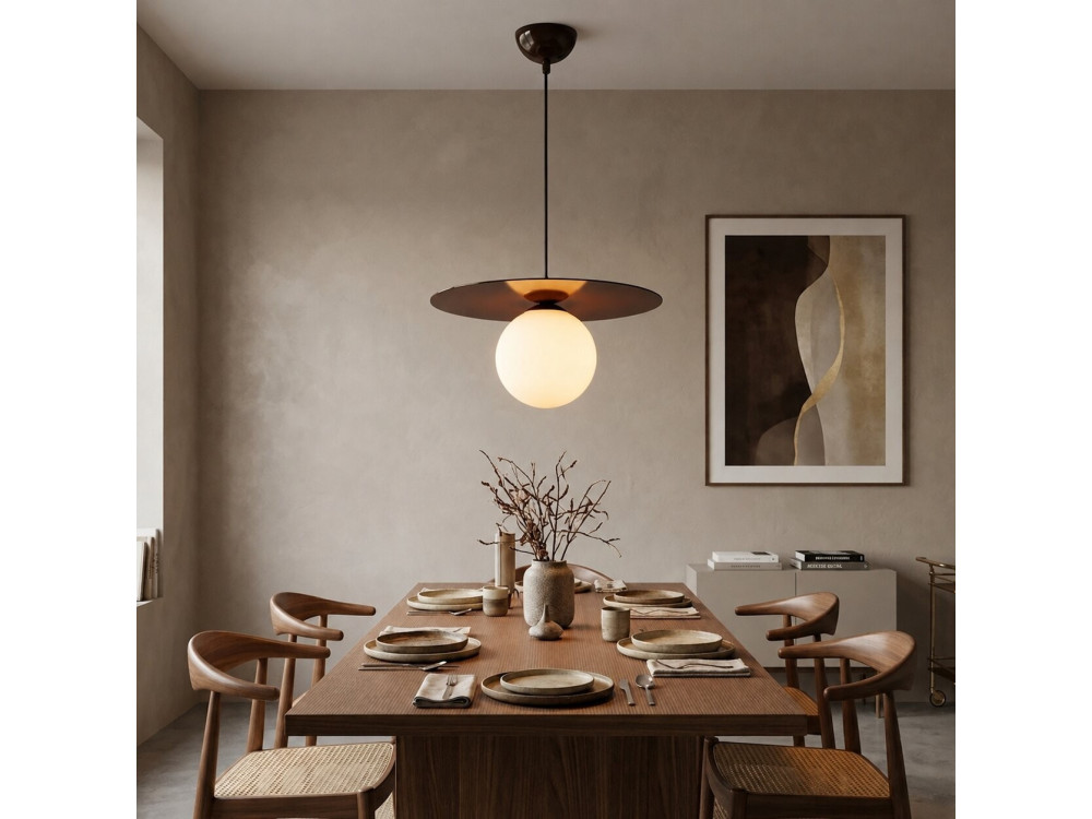 Metalen hanglamp "Vesper" - 40 x 40 cm - Bruin