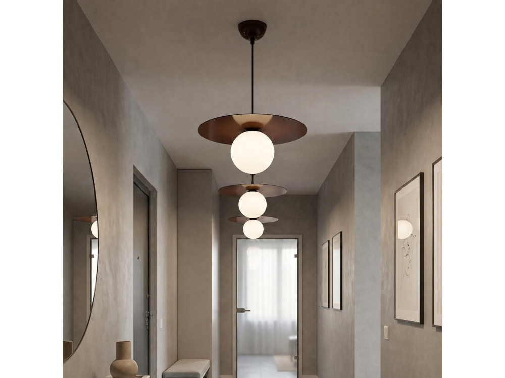 Metalen hanglamp "Vesper" - 40 x 40 cm - Bruin