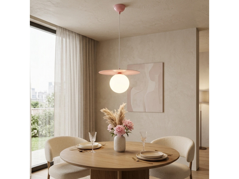 Metalen hanglamp "Vesper" - 40 x 40 cm - Roze