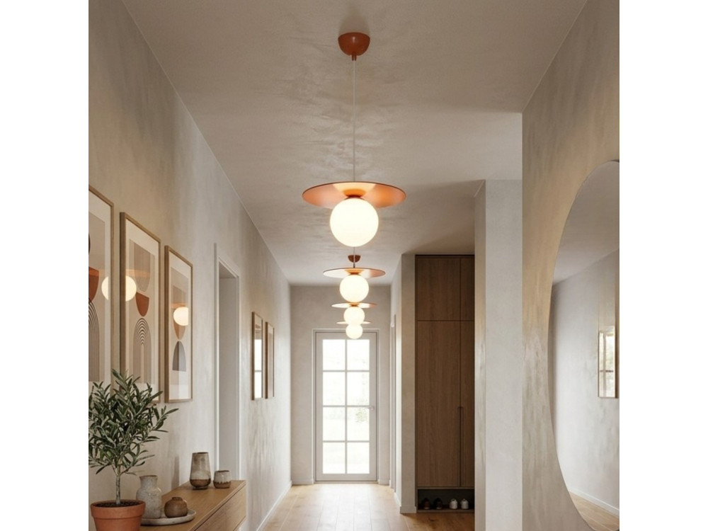 Metalen hanglamp "Vesper" - 40 x 40 cm - Oranje