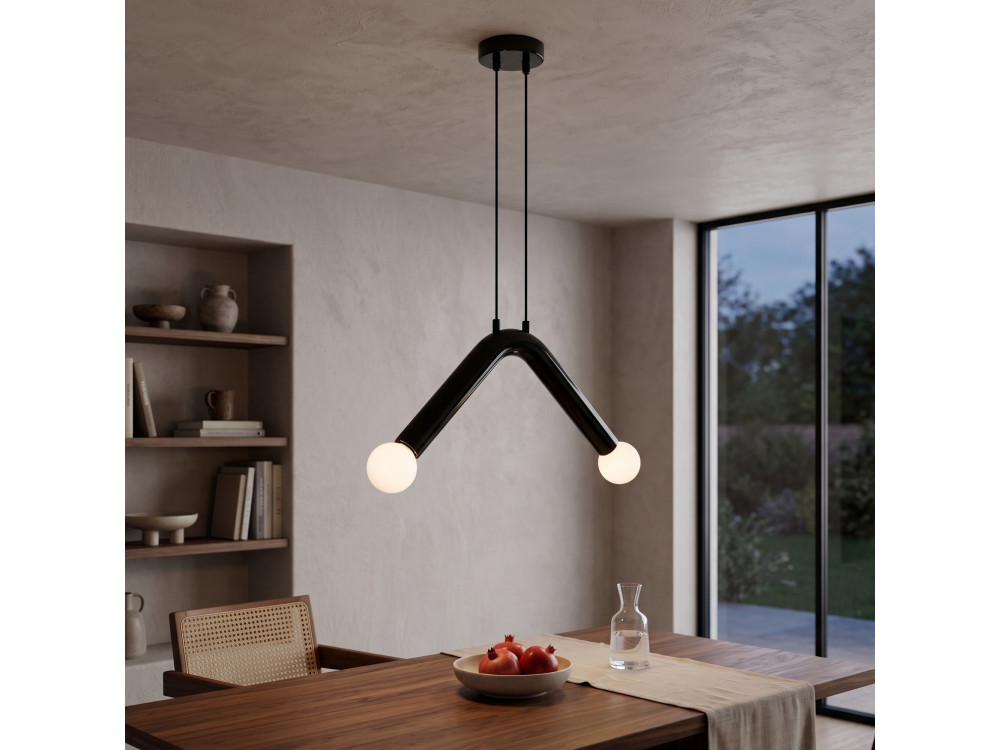 Metalen hanglamp "Balance" - 33 x 15 cm - Zwart