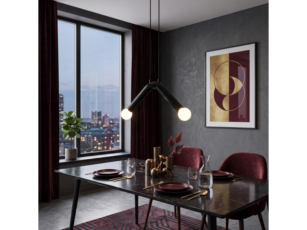 Metalen hanglamp "Balance" - 33 x 15 cm - Zwart