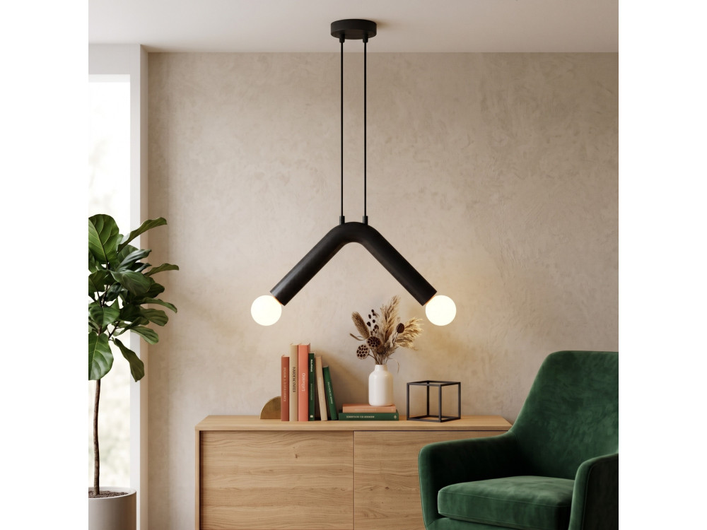 Metalen hanglamp "Balance" - 33 x 15 cm - Zwart
