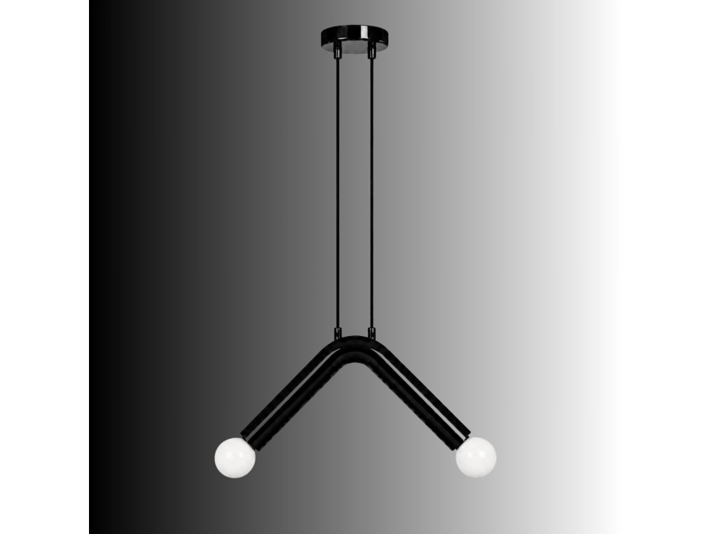Metalen hanglamp "Balance" - 33 x 15 cm - Zwart