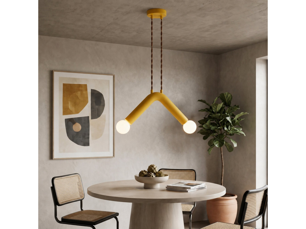 Metalen hanglamp "Balance" - 33 x 15 cm - Geel