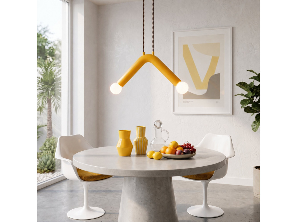 Metalen hanglamp "Balance" - 33 x 15 cm - Geel