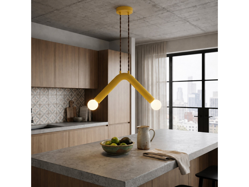 Metalen hanglamp "Balance" - 33 x 15 cm - Geel